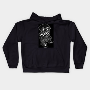 octopus in dark pattern art in totonac tribal design ecopop Kids Hoodie